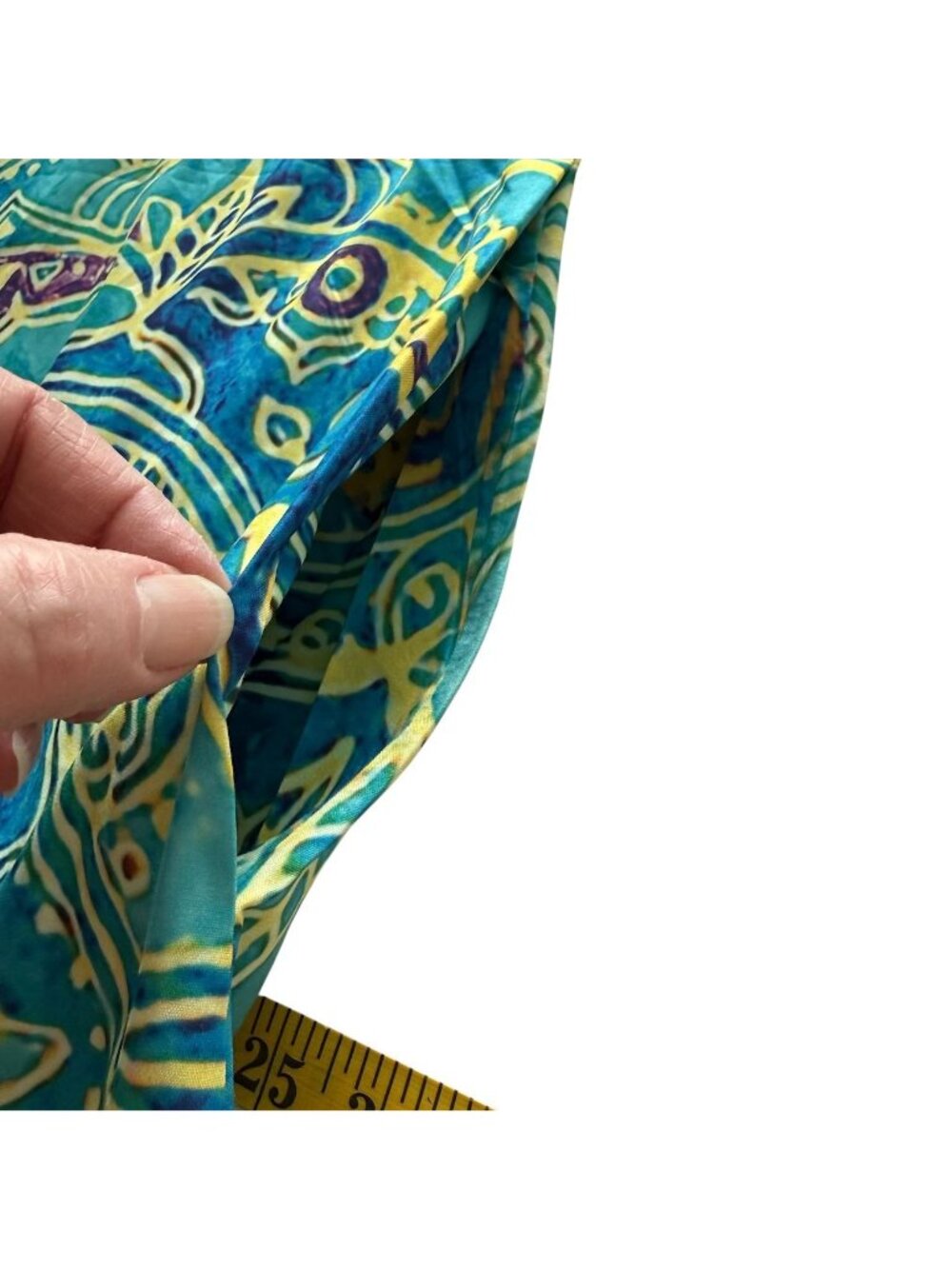 Vintage Womens 3XL Maxi Dress Sleeveless Vibrant Green Blue Yellow Floral Shift - Picture 15 of 16